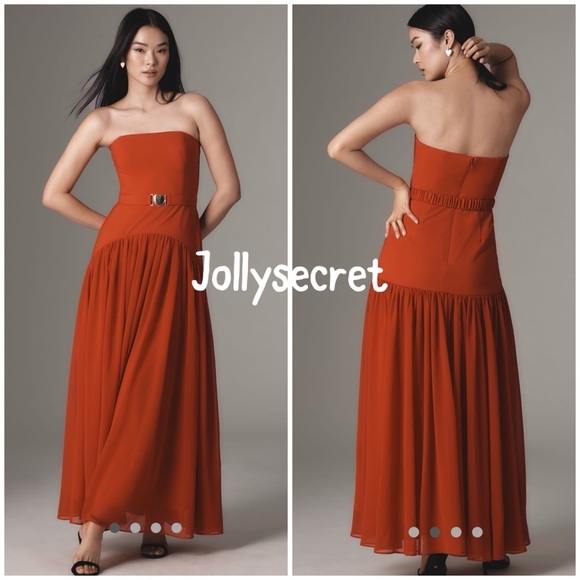 Anthropologie Dresses & Skirts - 💋Anthropologie Hutch Strapless Red Maxi Dress size 6